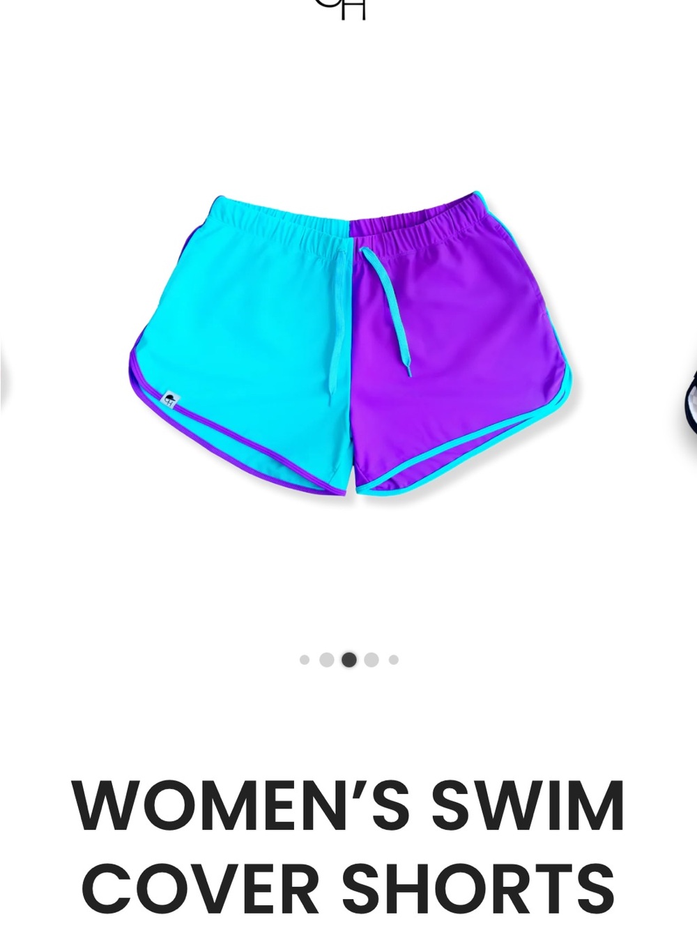 Women’s Two-Tone Swim Cover Shorts - Aqua & Purple